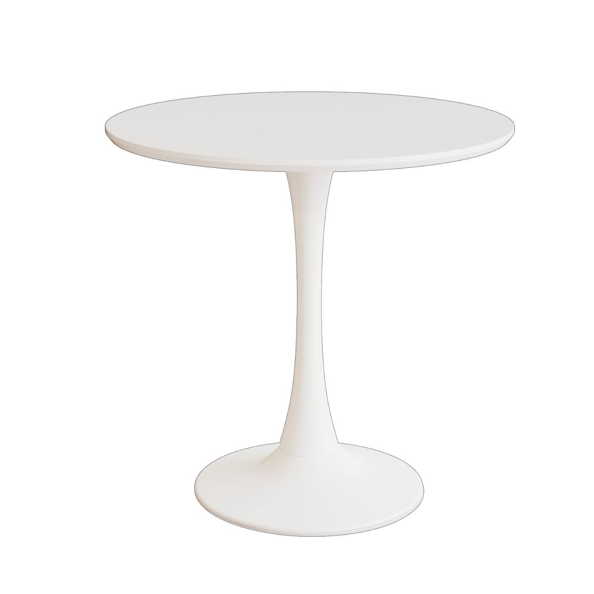 Alt View 10. Loheer - Loheer White Tulip Dining Table, 31.5 inch Round MDF Tabletop with Metal Pedestal Base - White.