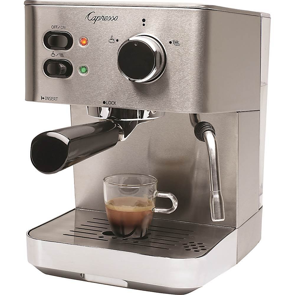 Alt View 12. Capresso - EC PRO Espresso Machine with 15 bars of pressure and Milk Frother - Stainless Steel.