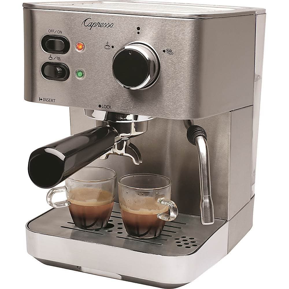 Alt View 13. Capresso - EC PRO Espresso Machine with 15 bars of pressure and Milk Frother - Stainless Steel.