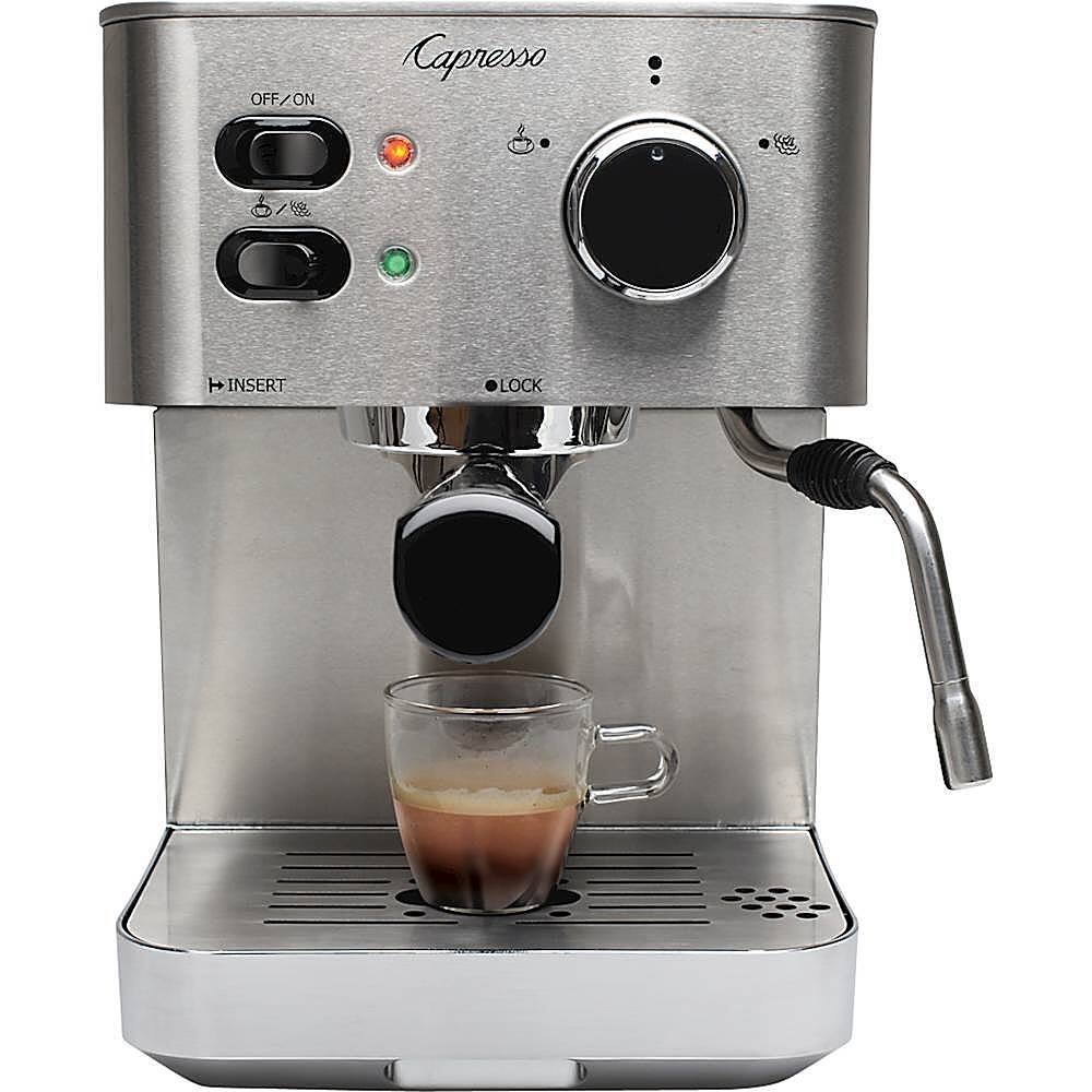 Alt View 14. Capresso - EC PRO Espresso Machine with 15 bars of pressure and Milk Frother - Stainless Steel.