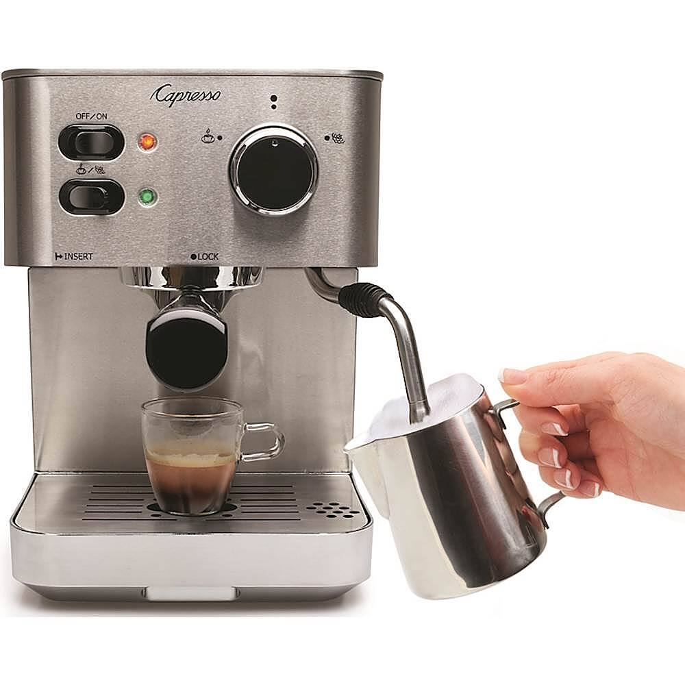 Alt View 15. Capresso - EC PRO Espresso Machine with 15 bars of pressure and Milk Frother - Stainless Steel.