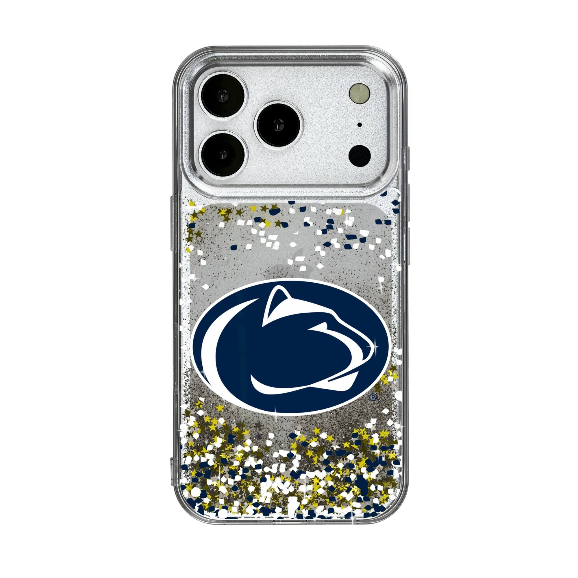 Front. Keyscaper - Penn State Nittany Lions iPhone Glitter Confetti Design Case - 14 Pro - Multicolor.