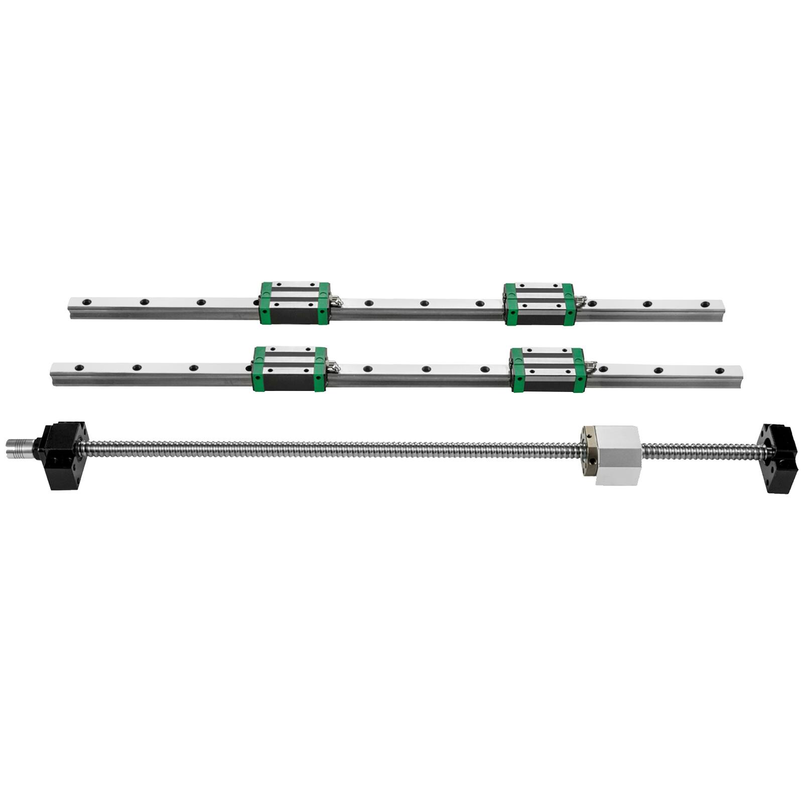 Alt View 5. VEVOR - Linear Guide Rail, 2PCS HGR20-1000mm Linear Slide Rail + 1Pcs RM1605-1000mm Ballscrew with BF12/BK12 Kit, Coupling - Silver.
