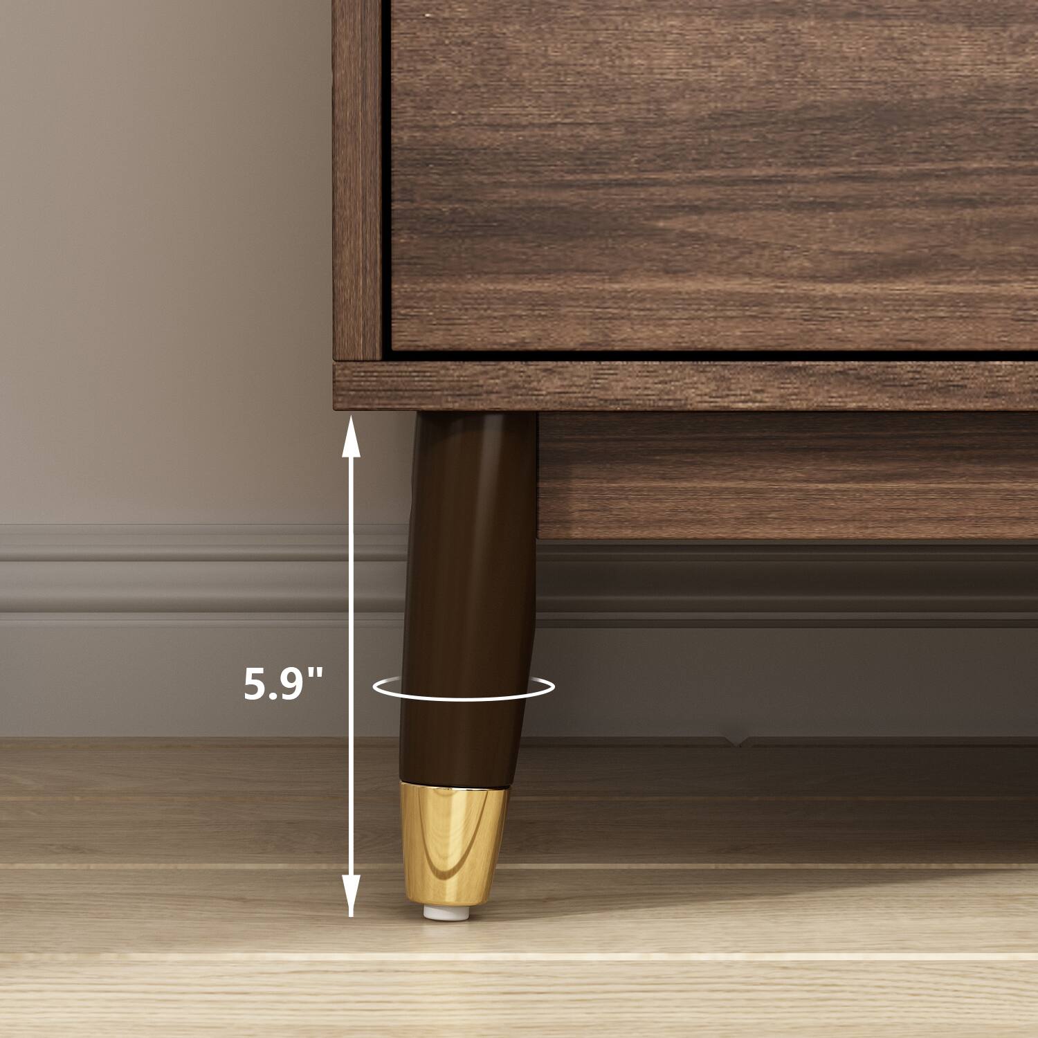 Alt View 2. FUFU & GAGA - FUFU&GAGA Modern Freestanding Wardrobe with Hanging Rod & Drawers Armoires - Brown.