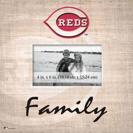 Fan Creations - Cincinnati Reds 10'' x 10'' Burlap Pattern Frame - Multicolor