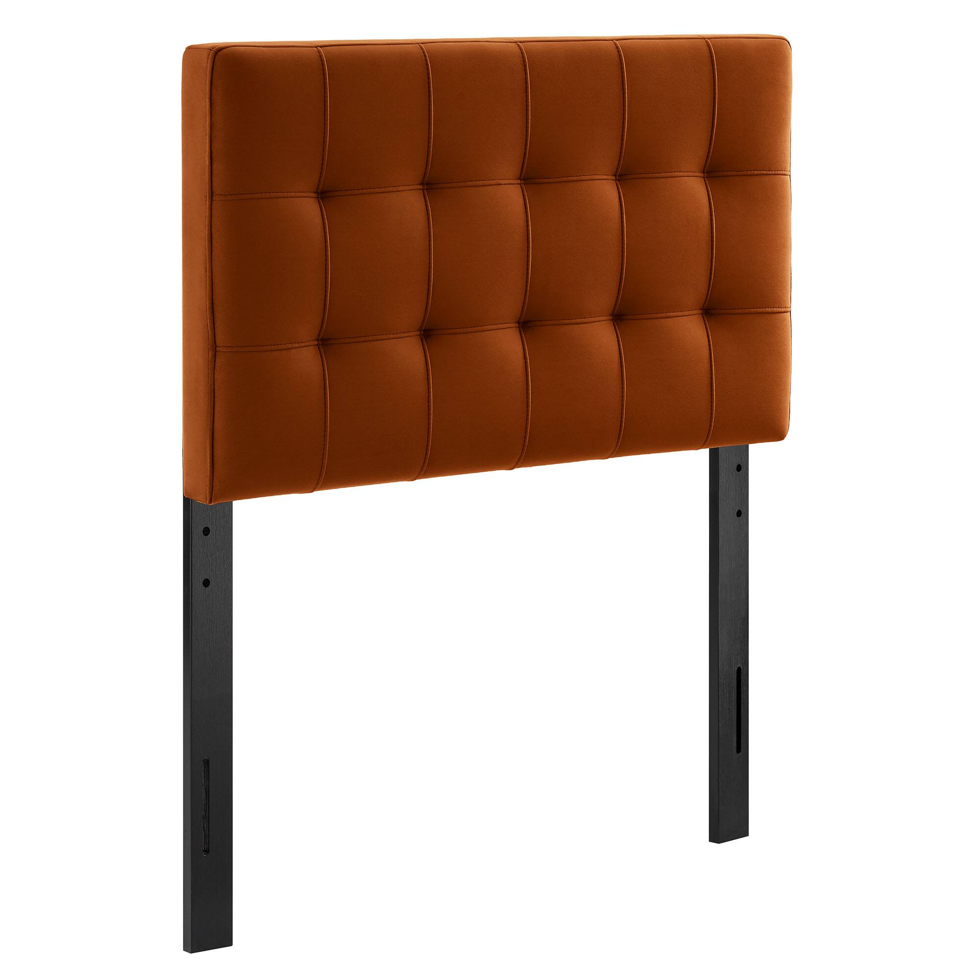 Angle. Modway - Lily Biscuit Tufted Performance Velvet Headboard by Modway - Rust.