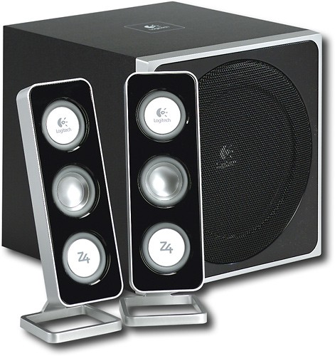 frugthave Vær forsigtig patient Best Buy: Logitech Z-4 2.1 Multimedia Speaker System (3-piece) Black  970175-0403