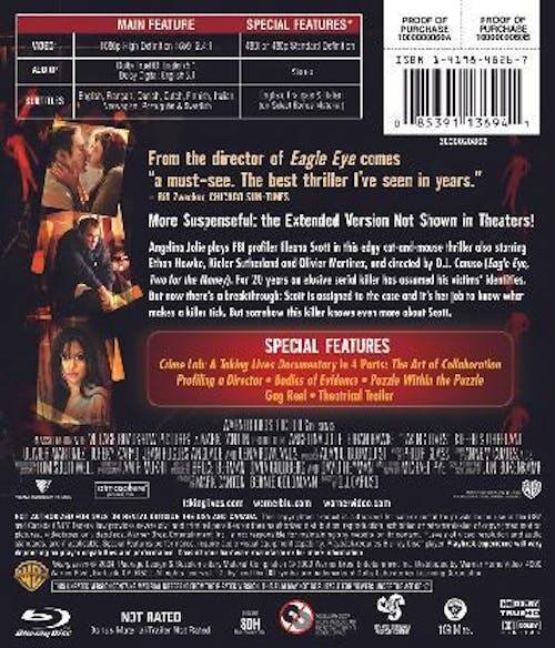 Back. Taking Lives [Blu-ray].