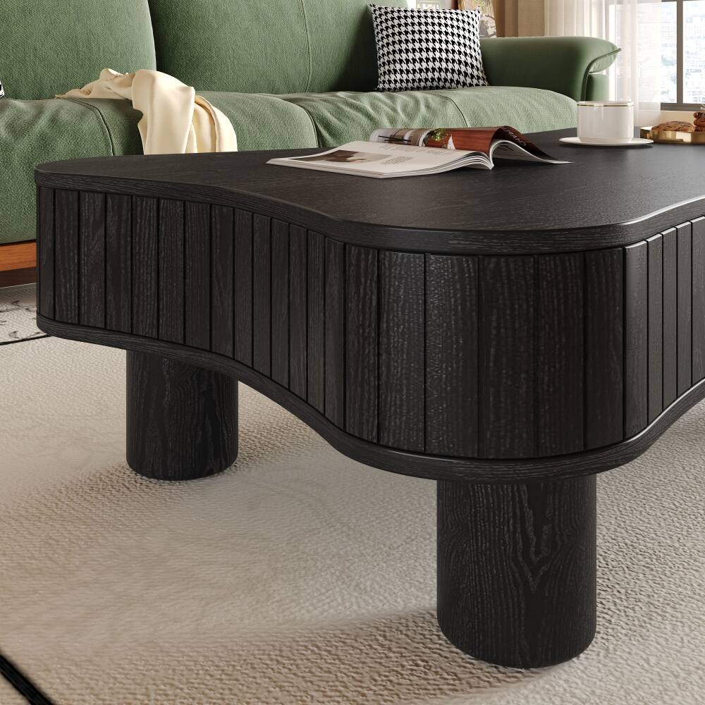 Alt View 3. Loheer - Loheer Black Lift Top Coffee Table with Hidden Storage 42 Inch - Black.