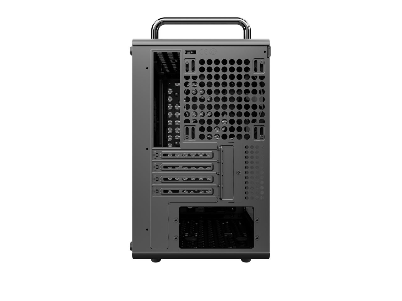 Alt View 4. Cooler Master - Cooler Master QUBE 340 Micro-ATX Modular Case Compact Tower Movable I/O Dust Filters Tempered Glass Handles Black - Black.