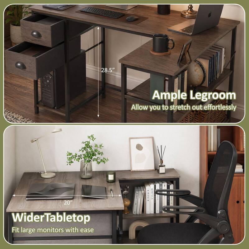 28.5" Ample Legroom Allow you to stretch out effortlessly  
20" Wider Tabletop Fit large monitors with ease  
KINFOIX KINENIX a KINFOLK ASA