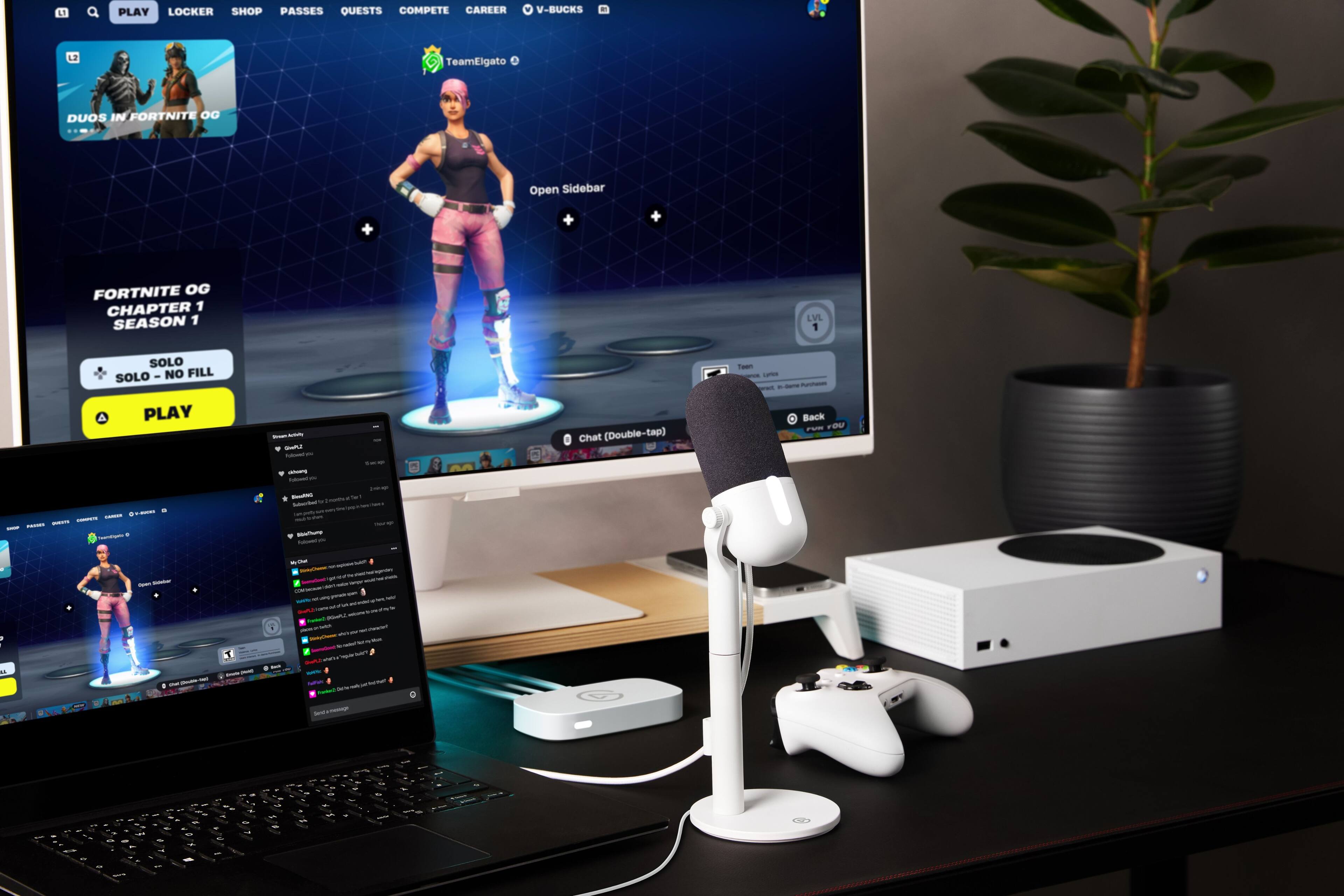 Sure, here is the corrected and grouped text:

---

**PLAY LOCKER SHOP PASSES QUESTS COMPETE CAREER V-BUCKS**

**TeamEigato**

**DUOS IN FORTNITE OG**

**FORTNITE OG CHAPTER 1 SEASON 1**

**LVL 1 SOLO SOLO - NO FILL**

**Open Sidebar**

**Chat (Double-tap)**

**Back**

**FUN 'FOU**