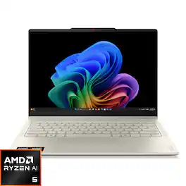Lenovo - Yoga 7a 2-in-1 - Copilot+ PC - 14" 2K OLED Touchscreen Laptop - AMD Ryzen AI 5 430 2026- 16GB Memory - 512GB SSD - Seashell