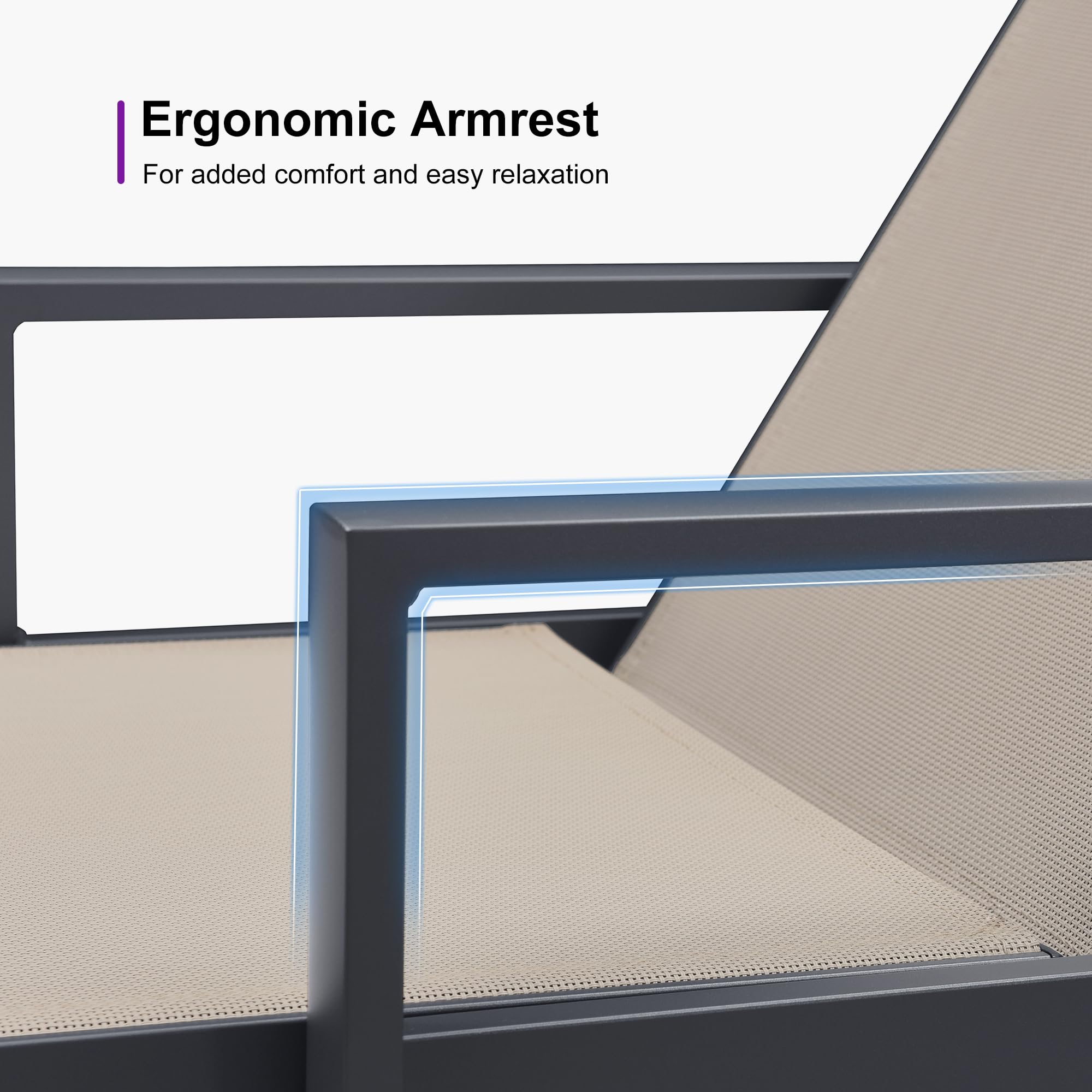 Ergonomic Armrest  
For added comfort and easy relaxation