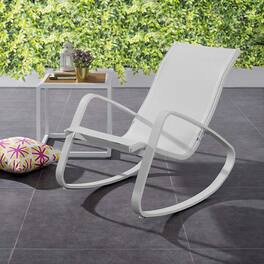Traveler Rocking Outdoor Patio Mesh Sling Lounge Chair by Modway - White White