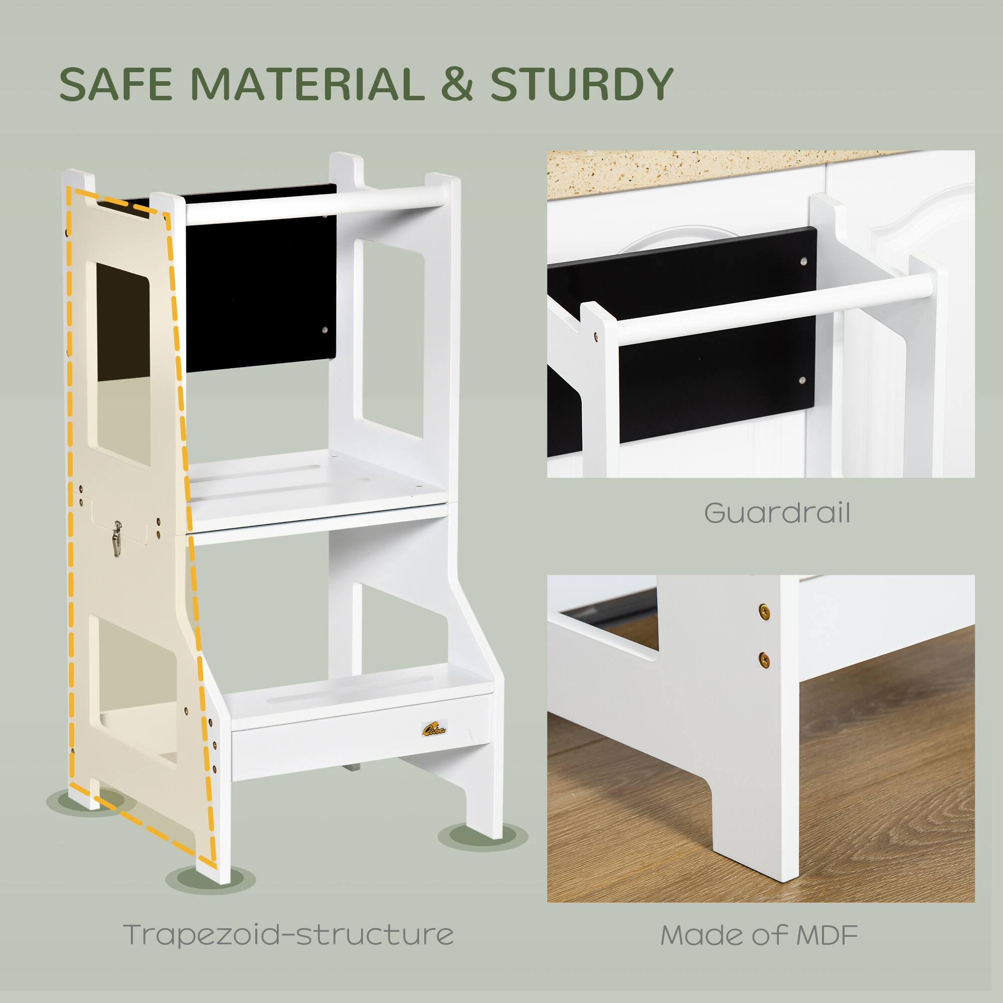 SAFE MATERIAL & STURDY

Trapezoid-structure

Guardrail

Made of MDF