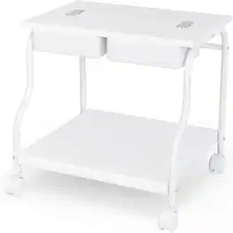 Winado - Pedicure Cart Foot Bath Trolley, Portable Salon Rolling Cart, Adjustable Manicure & Foot Massage Stool with PU Cushion - White