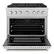 Angle. ZLINE - 36 in. Wide 6 Burner 5.2 cu. ft. Freestanding Paramount Dual Fuel Range with DuoPro Cooktop - White Matte.