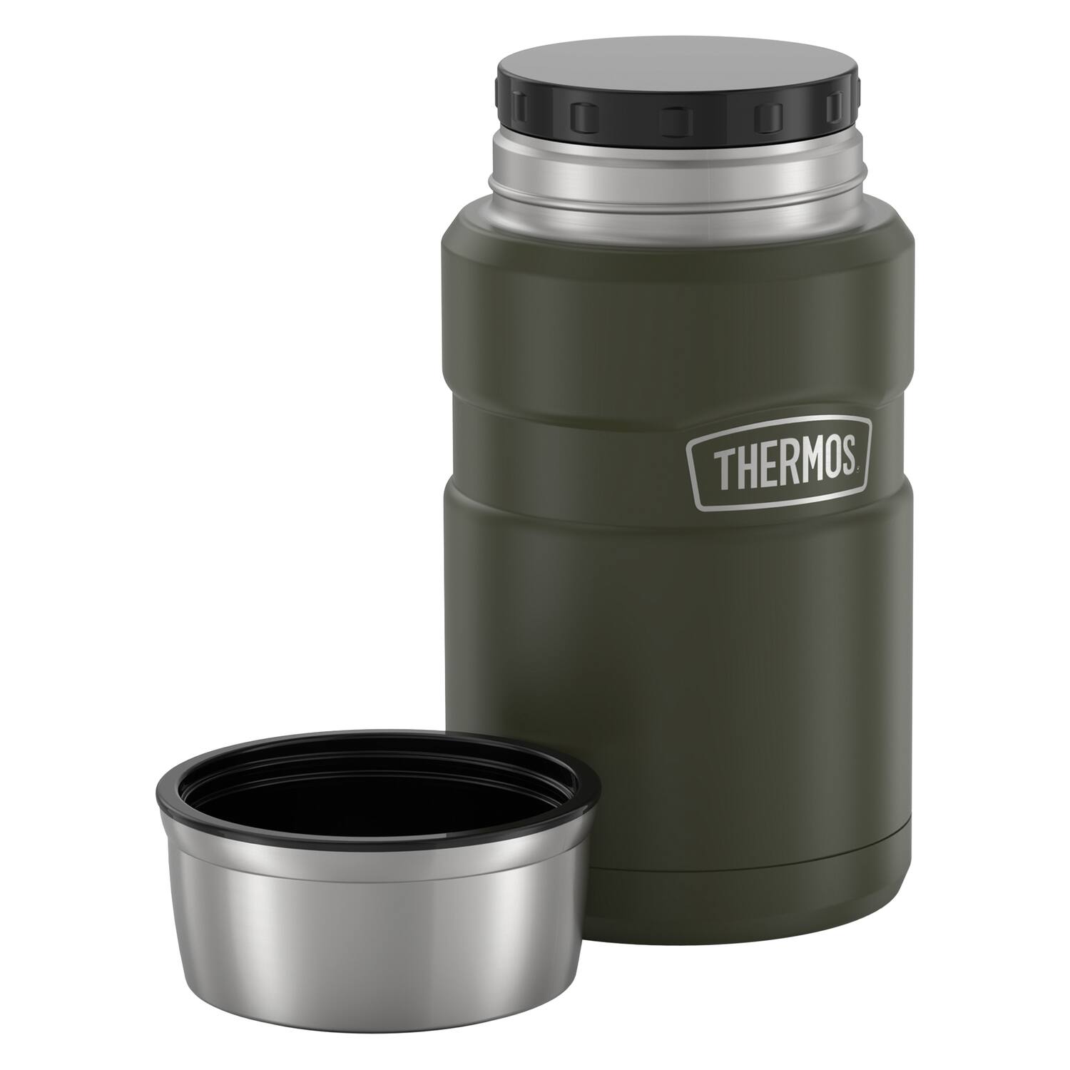 Alt View 6. Thermos - Thermos 24 oz. Stainless King Vacuum Insulated Food Jar - Matte Army Green - Matte Army Green.