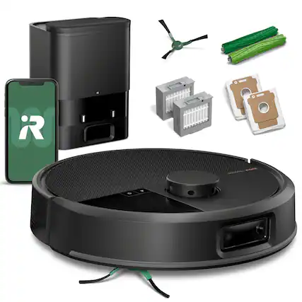 Front. iRobot - Roomba 705 Vacuum + AutoEmpty Dock - Extreme Power-Lifting Suction, Anti-Tangle Dual Rubber Brushes, Self Empties, LiDAR - Black.