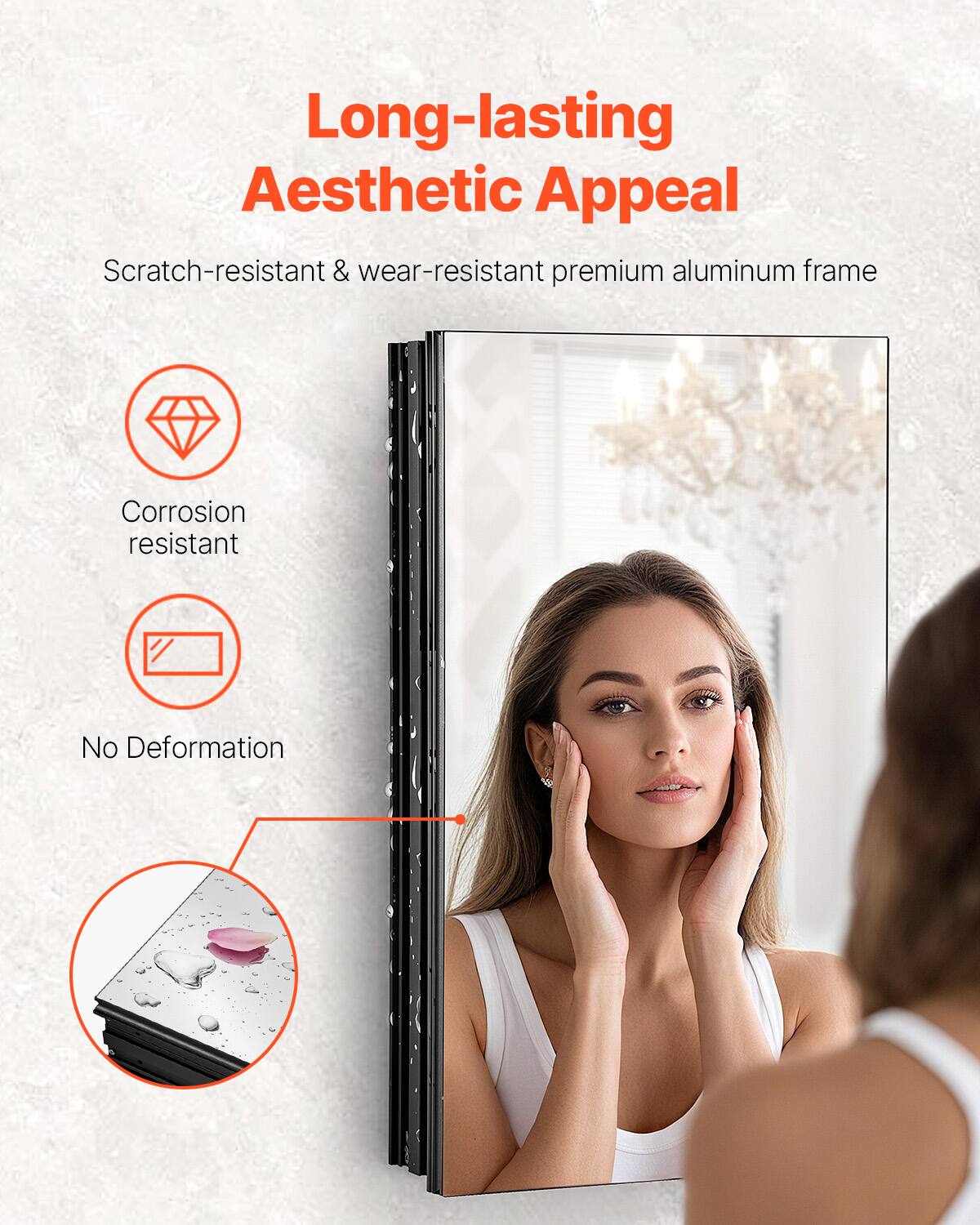 Long-lasting Aesthetic Appeal

Scratch-resistant & wear-resistant premium aluminum frame

- Corrosion resistant
- No Deformation