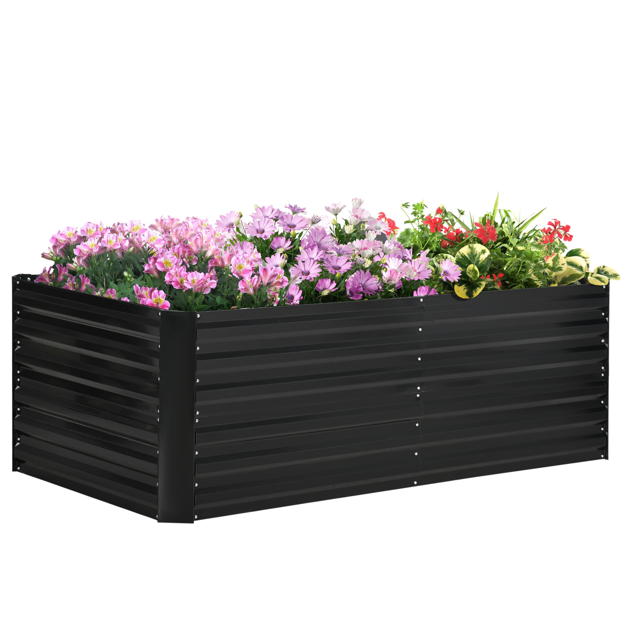 Outsunny - Raised Garden Bed, Steel Outdoor Planters with Reinforced Rods - Black price history on PriceWatchPro