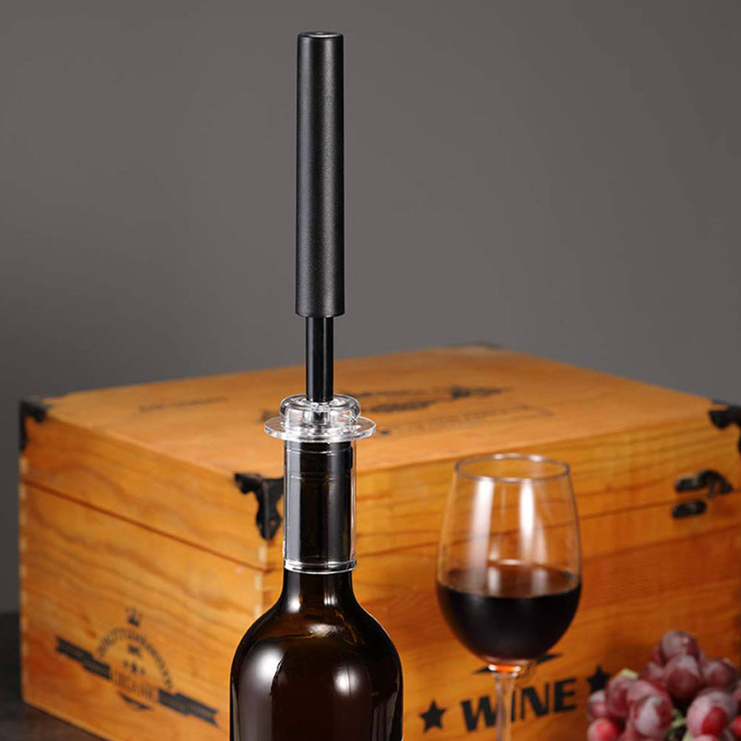 Alt View 5. Brentwood - Brentwood Air Pump Wine Bottle Opener with Foil Cutter, Vacuum Stopper, Aerator Pourer - Black.