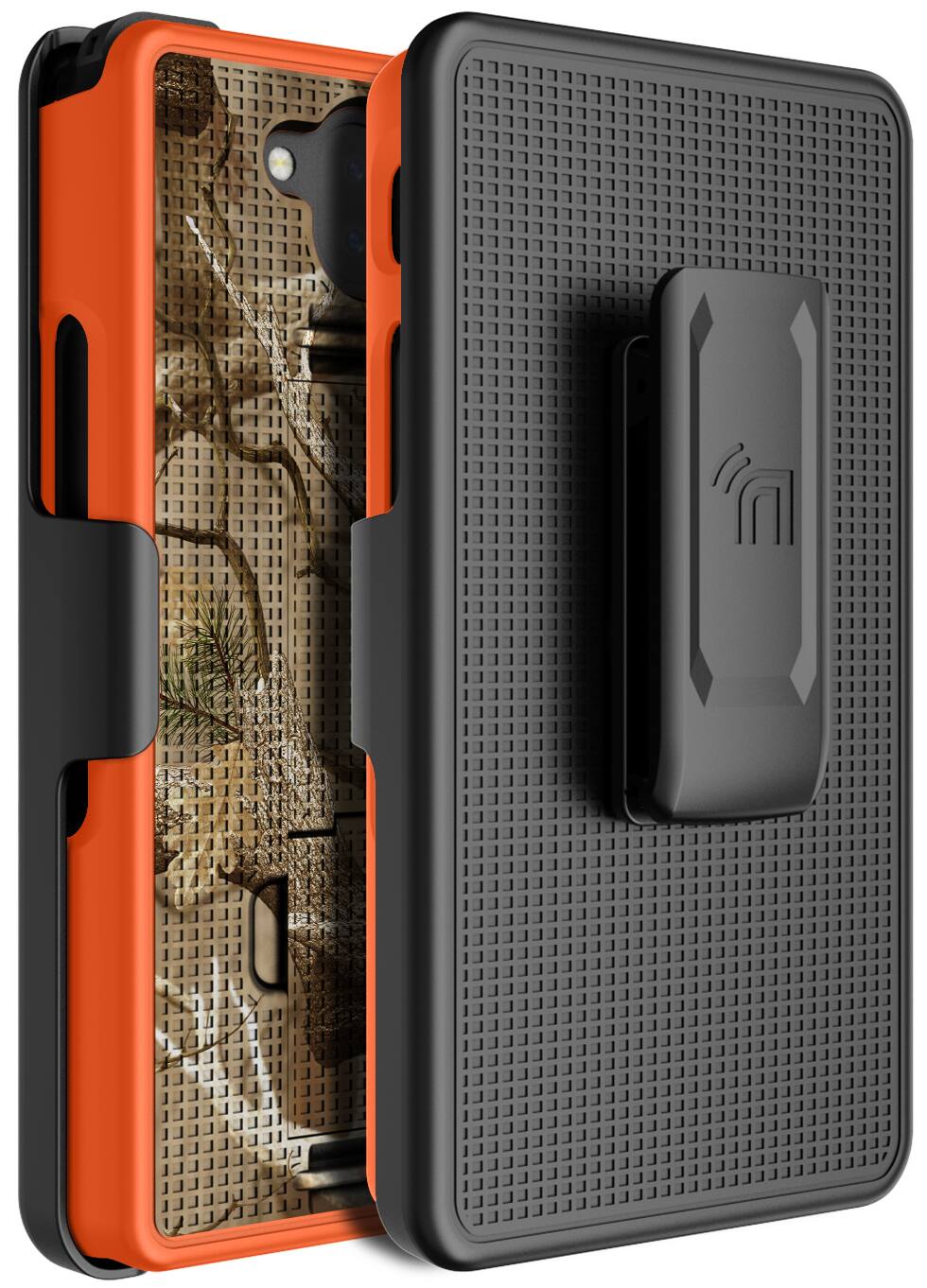 Alt View 5. Nakedcellphone - Case with Stand and Belt Clip Holster Combo for Sonim XP10 (XP9900) - Hunter Camo.