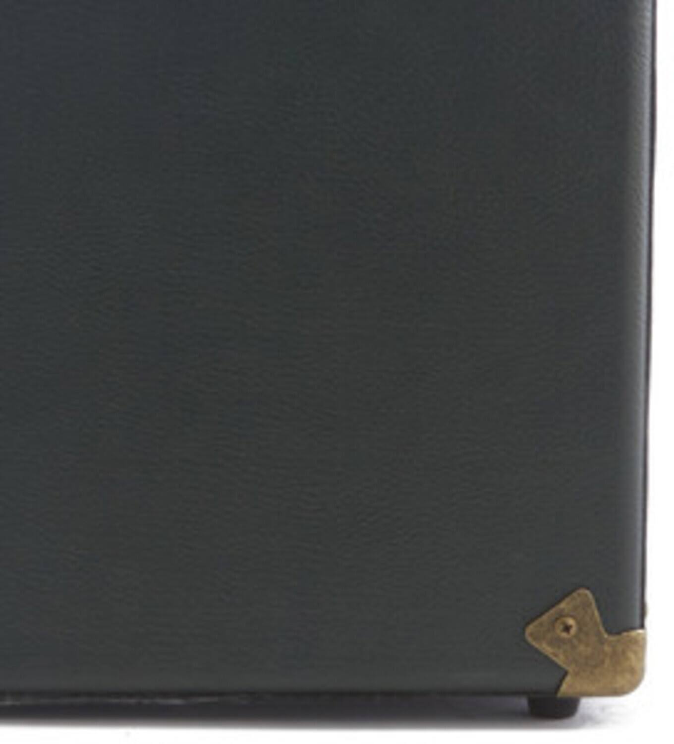 Alt View 1. PopMarket - GPO Retro SWB18GB 12 " Vinyl Record Case 35 Count Capacity Removable Lid - Rustic Green   - VINYL ACCESSORIES - black.