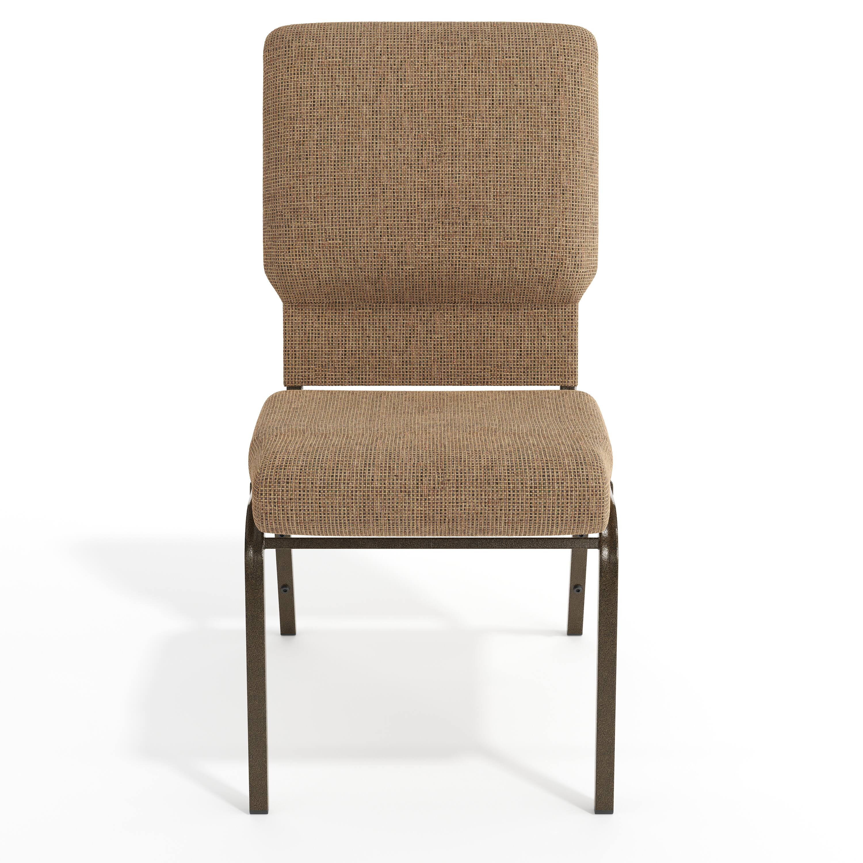 Alt View 9. Emma + Oliver - Church Chairs 18.5 in. Wide - Mixed Tan Fabric/Gold Vein Frame.