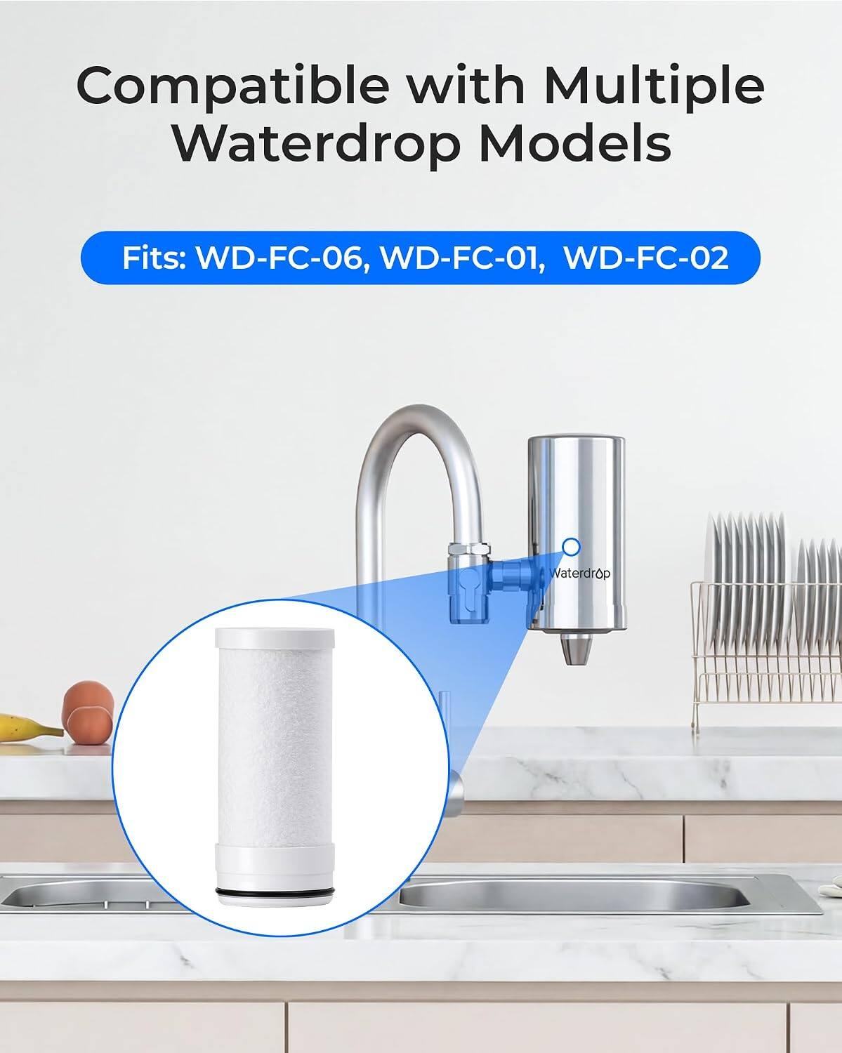 Compatible with Multiple Waterdrop Models  
Fits: WD-FC-06, WD-FC-01, WD-FC-02