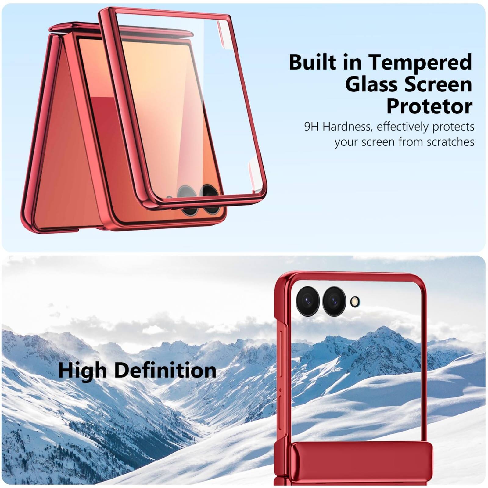 Built in Tempered Glass Screen Protector  
9H Hardness, effectively protects your screen from scratches  
High Definition