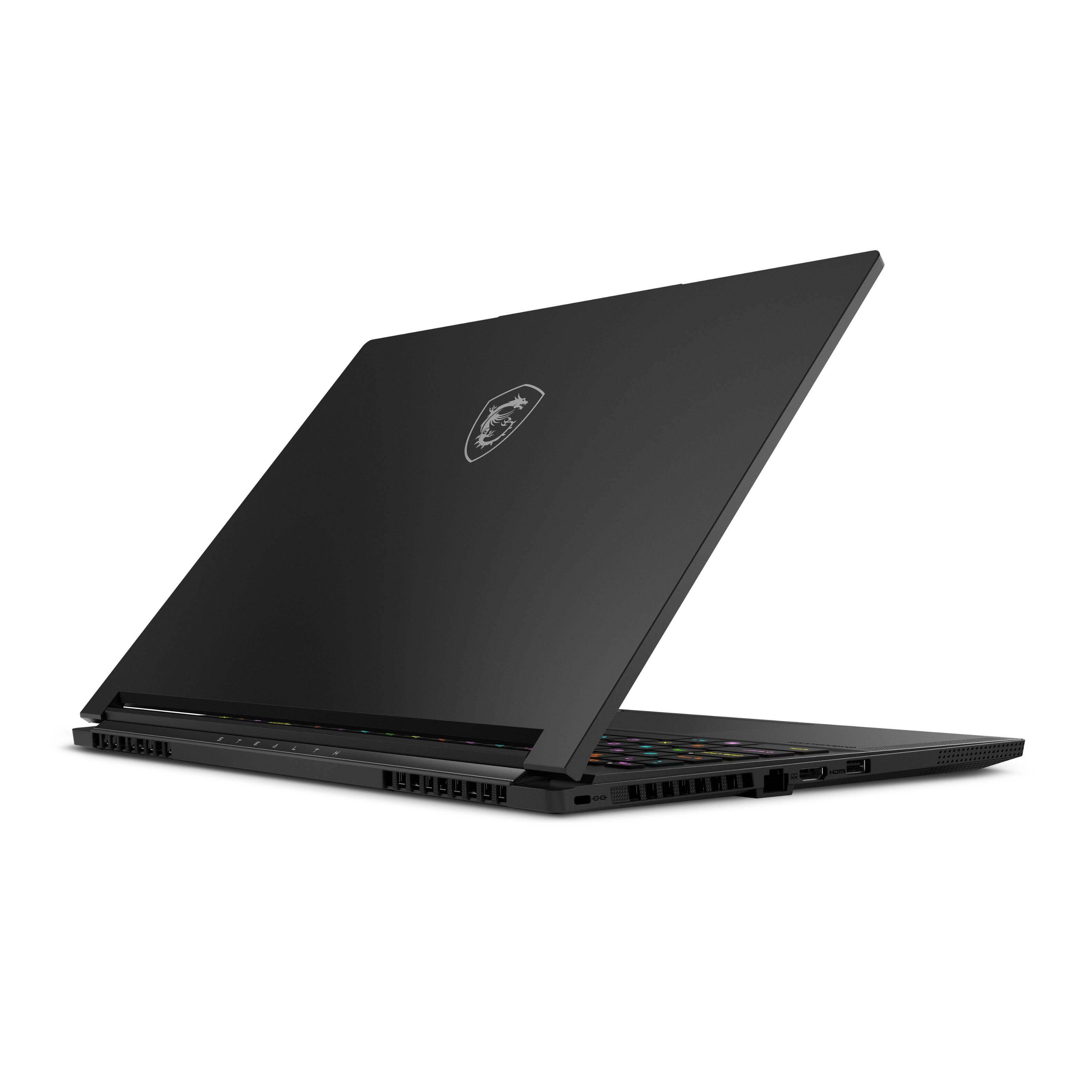 Alt View 3. MSI - Stealth A16 AI+ 16" QHD+ OLED 240Hz Gaming Laptop - AMD Ryzen AI 9 365 - NVIDIA GeForce RTX 5070 Ti 32GB Memory 1TB SSD.