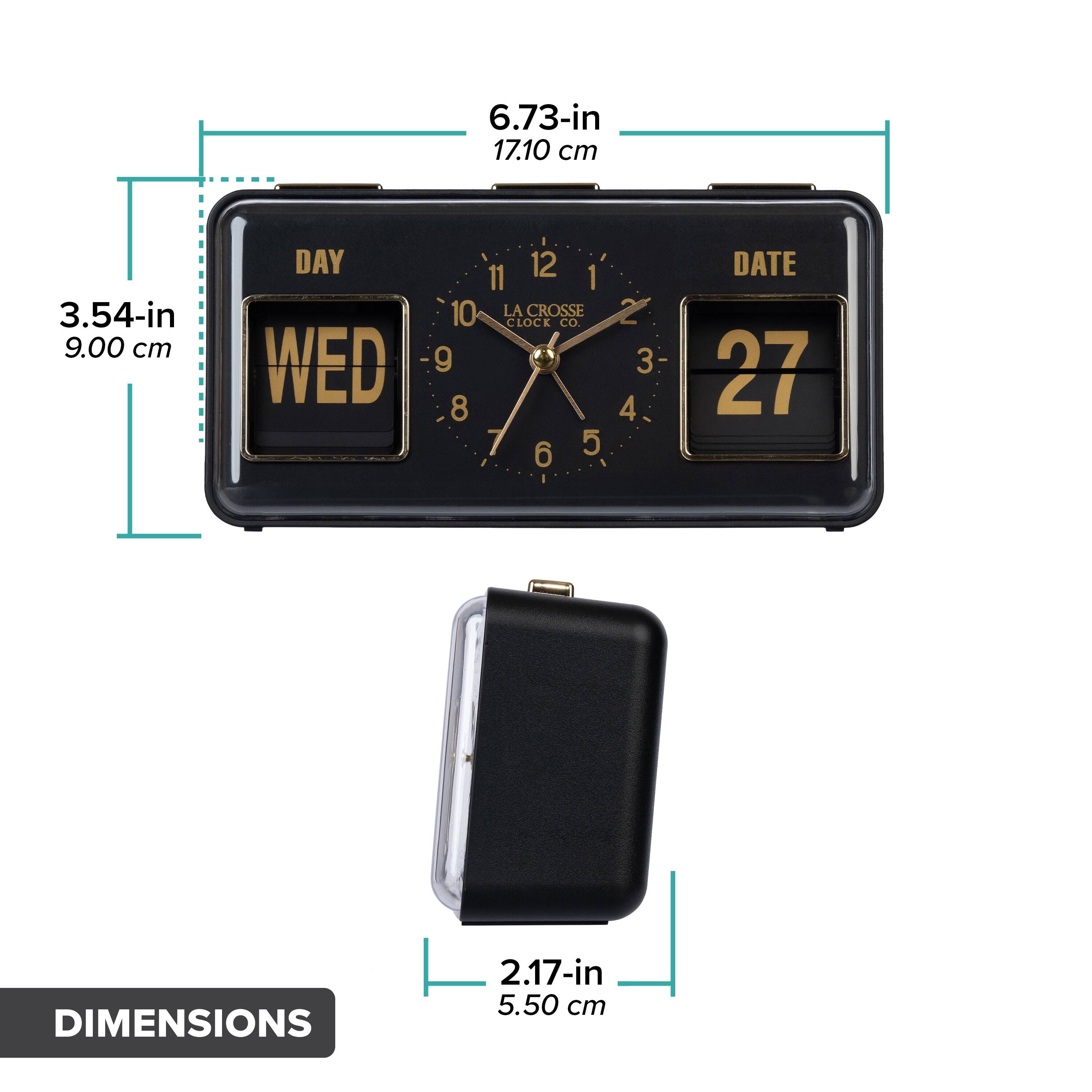 La Crosse Clock Co. Daily Flip Tabletop Alarm Clock with Calendar