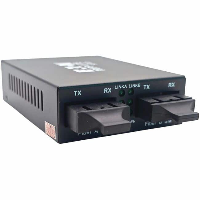 Tripp Lite - series N784-MDC-4SCSC Fiber Optic Mode Converter - 0.9" Height x 2.9" Width x 4.3" Depth - Metal Box - Black