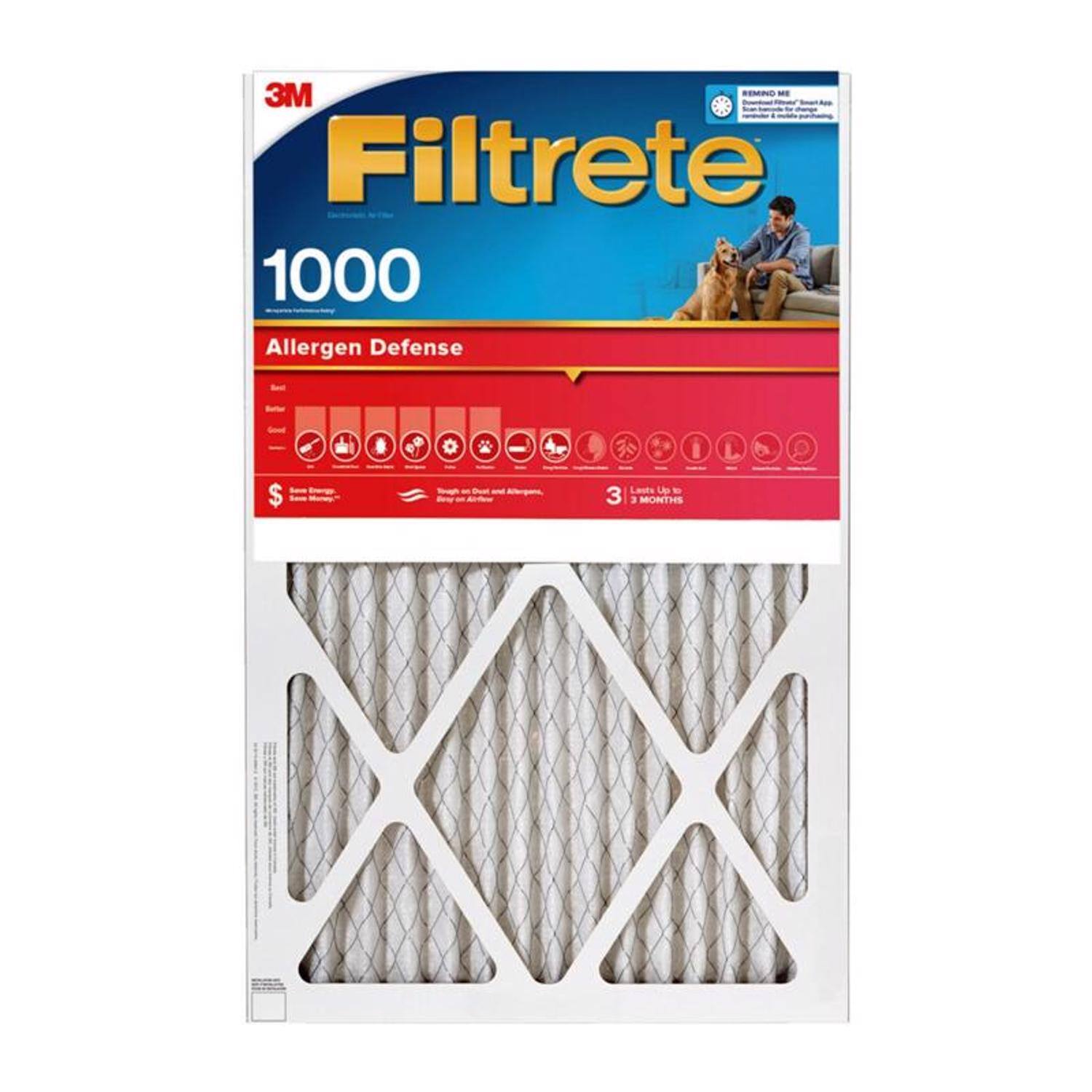 3M Filtrete 1000 Allergen Defense - Lasts Up to 3 Months