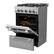 Alt View 3. Forno Appliances - 24 in. Wide 4 burner Breno 2.3 Cu. Ft. Freestanding Gas Convection Range with Storage Drawer - Silver.