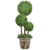 Front. Costway - Costway 30" Artificial Topiary Triple Ball Tree Indoor Outdoor UV Resistant - Green.