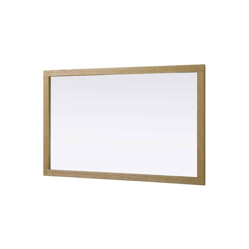 Left. Elegant Kitchen and Bath - Noah Wooden Rectangle Mirror 60 x 36 in Linen Oak - Linen Oak.