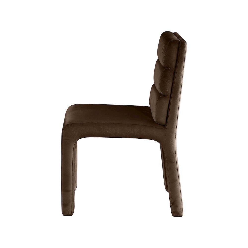 Alt View 2. Meridian Furniture - Kai Brown Velvet Dining Chair, Set of 2 - Brown.