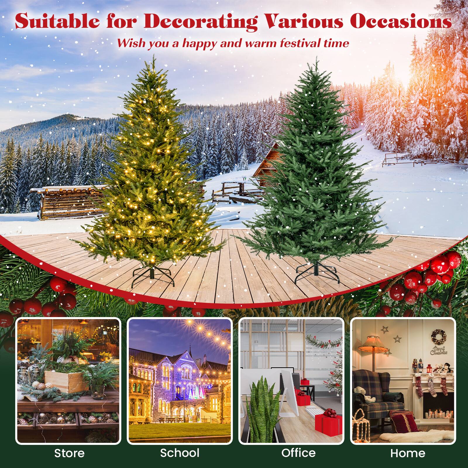 Suitable for Decorating Various Occasions  
Wish you a happy and warm festival time  

Store  
School  
Office  
Home