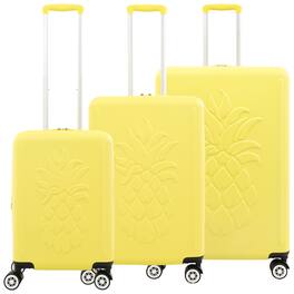 Tommy Bahama - 3-Piece Hardside Luggage Set with 3D Pineapple – 30", 26" & 21.5" Spinner Suitcases - Yellow