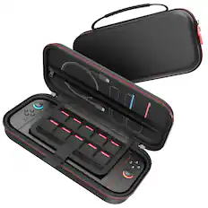Front. Fosmon - For Nintendo Switch 2 Case, Nintendo Switch 2 Carrying Case with 10 Game Card Slots, Switch 2 EVA Protective Case - Black.