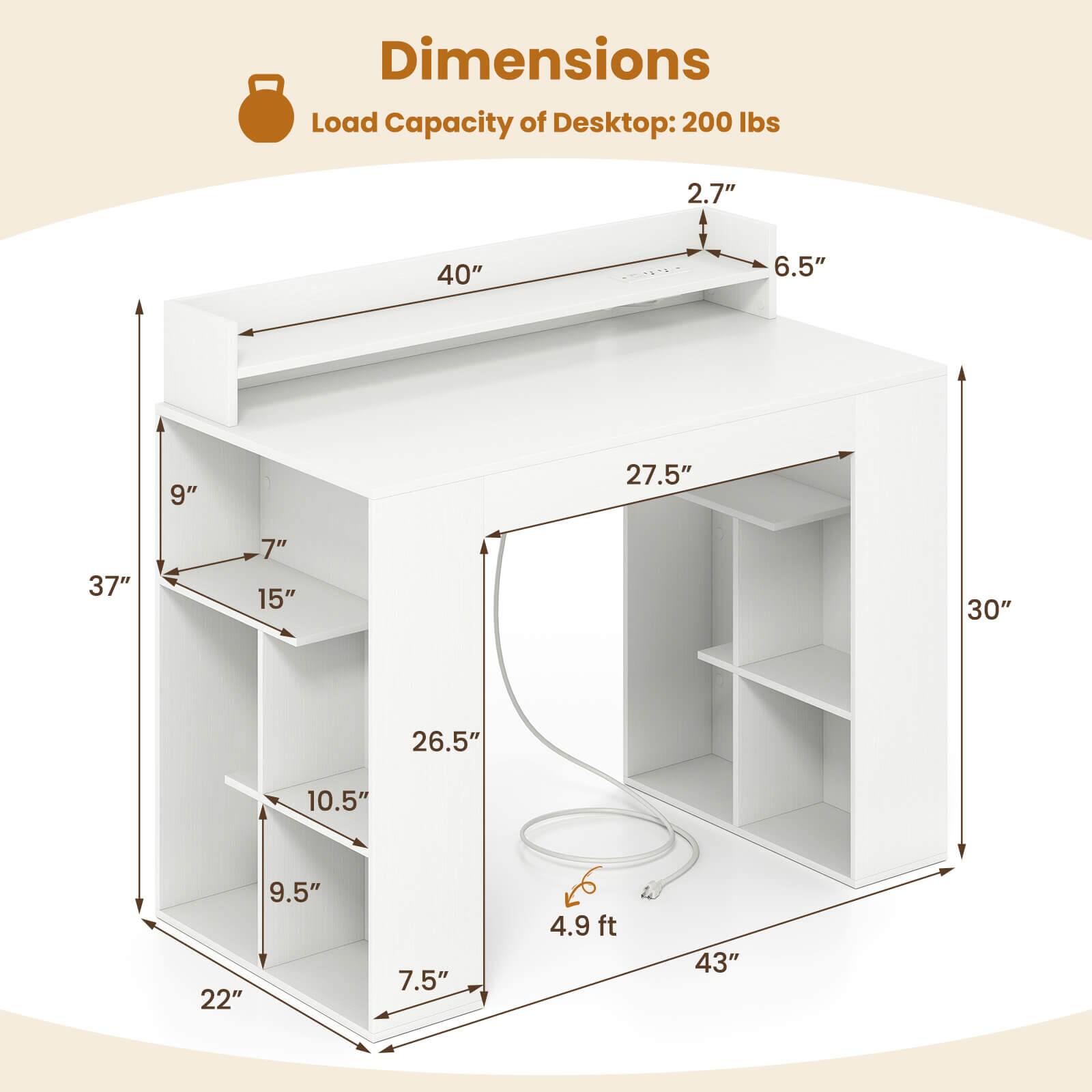 Dimensions: 2.7" x 40" x 6.5" x 9" x 27.5" x 37" x 7" x 15" x 30" x 26.5" x 10.5" x 9.5" x 22" x 7.5" x 4.9 ft x 43"