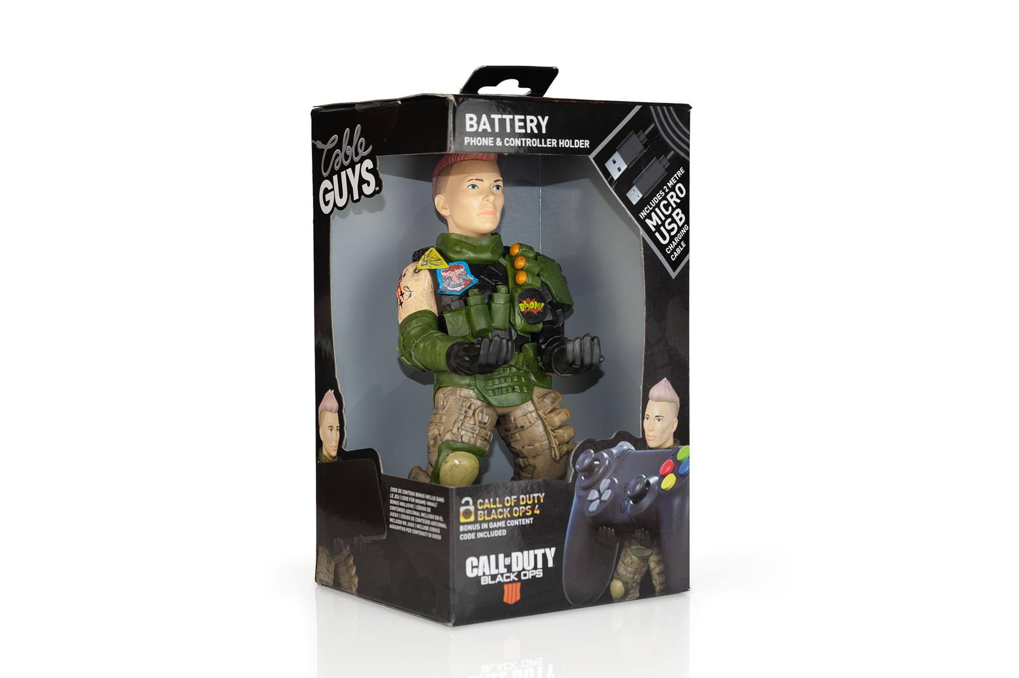 Coble GUYS BATTERY PHONE & CONTROLLER HOLDER t METRE INCLUDES INC MICRO USB CHARGING CABLE AUKE CUSPA CALL OF DUTY 6 BLACK OPS 4 IN GAME CONTENT BONUS CODE INCLUDED CALL-DUTY BLACK OPS
