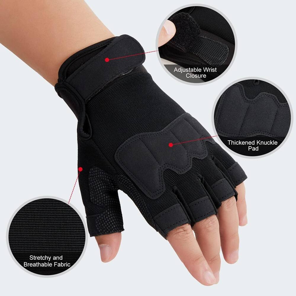 - Adjustable Wrist Closure
- Thickened Knuckle Pad
- Stretchy and Breathable Fabric