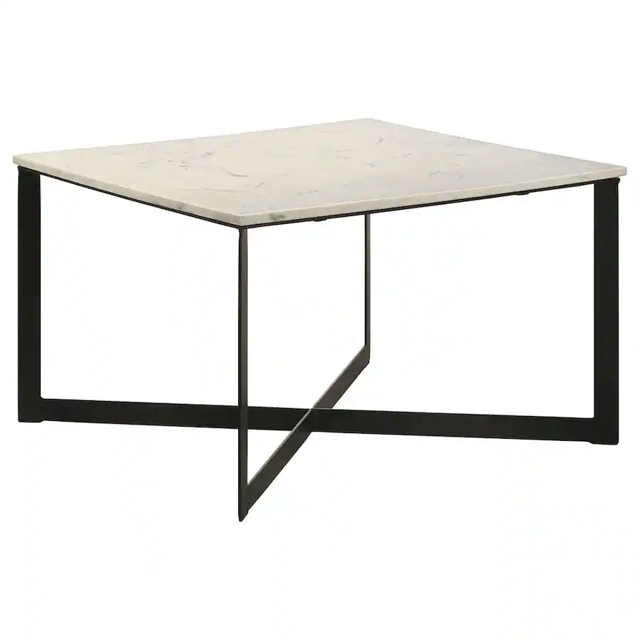 Coaster Co Of America Tobin Square Marble Top Coffee Table And Black coaster-co-of-america-tobin-square-marble-top-coffee-table-and-black