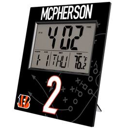Keyscaper - Evan McPherson Cincinnati Bengals Digital Desk & Wall Clock - Multicolor