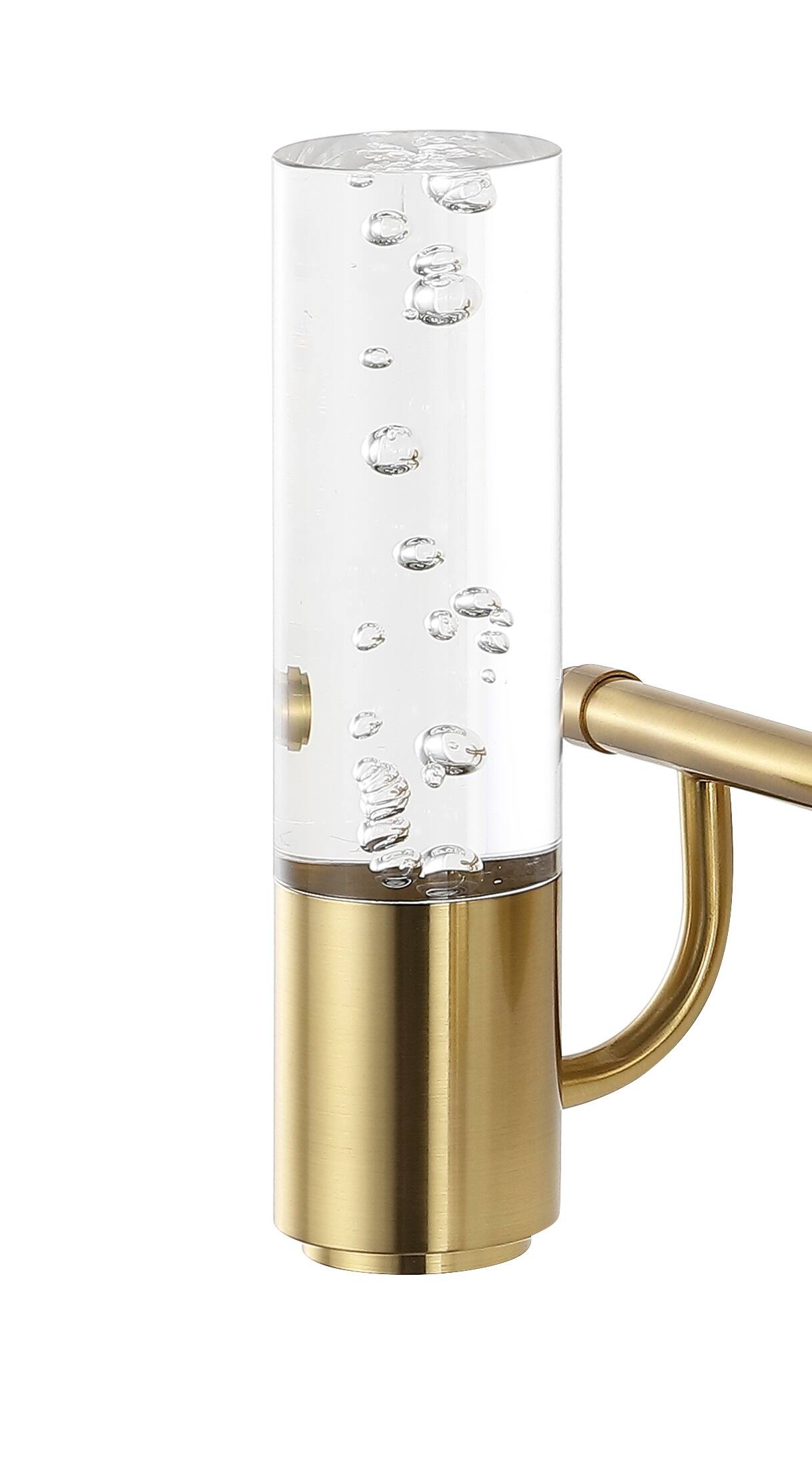 Alt View 4. Jonathan Y - Bolha 10.75" 2-Light Minimalist Modern Bubble Acrylic/Iron Integrated LED Vanity Light, Brass Gold - Brass Gold.