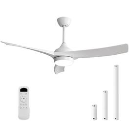 Sofucor - 52 Inch Outdoor Ceiling Fans with Lights & Remote Control High Airflow 6000CFM Reversible for Bedroom Living Room Patios - Standard - White